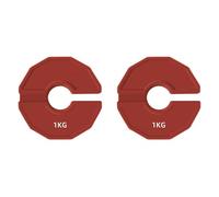 Kueohse 2 Plaque de Poids Fractionnaire en Caoutchouc pour Haltères de Micro-Type de Gymnastique, Plaque de Poids Fractionnaire, Module Complémentaire, Rouge, 1 Kg