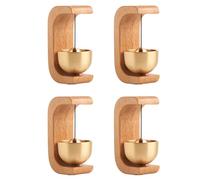 Kueohse 2024 Sonnette en Bois Carillons Éoliens Sonnette sans pour Sonnette de Porte D'Entrée de Maison Décoration Murale de Pièce Esthétique-A, 4 Pièces