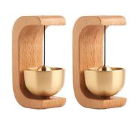 Kueohse 2024 Sonnette en Bois Carillons Éoliens Sonnette sans pour Sonnette de Porte D'Entrée de Maison Décoration Murale de Pièce Esthétique-A, 2 Pièces