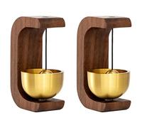 Kueohse 2024 Sonnette en Bois Carillons Éoliens Sonnette sans pour Sonnette de Porte D'Entrée de Maison Décoration Murale de Pièce Esthétique-B, 4 Pièces