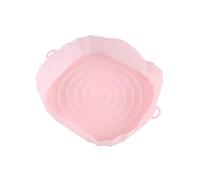 Kueohse 20Cm Friteuses à Air Four Plaque de Cuisson Poulet Frit Panier Tapis AirFryer Silicone Pot Rond Replacemen Grill Pan Rose