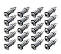 Kueohse 20pièces 1/4 Pouces Chrome Cylindre Encastre Jack pour Guitare Basse Electrique