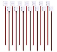 Kueohse 24 PièCes 8Mm 2 Broches LED Connecteur de LumièRe de Bande pour 8 Mm de Large Flexible SMD 3528 2835 Bande de LED de Couleur Sans Soudure