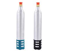 Kueohse 2PCS 0.6L Soda Maker Soda Rechargeable Accessoire Réutilisable de Rechange pour Machines à Soda, Noir + Bleu + Argent