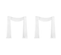 Kueohse 2PCS Décoration de Tissu pour Arches de Mariage 29,5" X 19,6 Pieds Rideau Blanc en Mousseline Transparente pour Cérémonie de Mariage