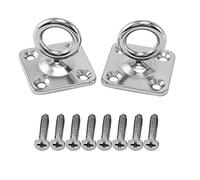 Kueohse 2Pcs PatÈRe Pivotante CarrÉE pour Œil, Crochet De Plafond, Crochet De Fixation Au Mur, Plaque De Protection des Yeux en Acier Inoxydable pour Balançoires De Yoga, Hamac (avec Vis)