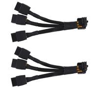 Kueohse 2pièces 3X8Pin PCI-E à 16Pin(12+4) PCI-E 5.0 Connecteur 12VHPWR Câble Coudé à 90 Degrés GPU RTX4090 RTX4080 Série P8X3 à 16PIN-A