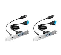 Kueohse 2X Adaptateur USB 3.2 Gen2x2 20 Gbit/S pour Panneau, Connecteurs USB-C et USB vers USB 3.2 Type-E Key-A 20 Broches et 19 Broches.