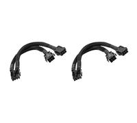 Kueohse 2X Câble Adaptateur d'alimentation GPU Double 6 Broches à 8 Broches Mâle, Câble à Gaine d'alimentation Tressé de 20 cm