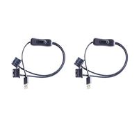 Kueohse 2X Câble Adaptateur Ventilateur USB 5 V vers Double 4 Broches avec Commutateur Répartiteur en Y pour Châssis D'Ordinateur Bureau et Refroidissement du Boîtier D'Ordinateur