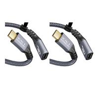 Kueohse 2X Câble D'Extension USB Câble 4K Type-C Extension Mâle à Ultra HD 20 Gbit/S 240 W Ligne de Transmission de Données HD 0,25 M