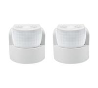 Kueohse 2X Capteur de Mouvement à Double Sonde Infrarouge Étanche IP65 AC 220V-240V Détecteur de Mouvement PIR Automatique 120 ° Blanc
