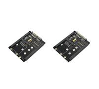 Kueohse 2X Carte Adaptateur 2 en 1 MSATA + B Key/B+M Key M.2 SSD vers 2,5 SATA avec Prise de Boîtier pour M2 NGFF SATA3 2230 2242 2260 2280