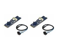 Kueohse 2X Carte D'Extension M.2 NVME vers Mini SAS SFF-8087 Prenant en Charge 4 Ports SATA3.0 6 Gbit/S HDD SSD SATA Contrôleur SFF8087 vers M2 NVME