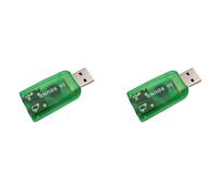 Kueohse 2X Carte Son USB Carte Son Externe USB vers Adaptateur Audio Stéréo 3,5 mm pour Win 7 8 Haut-Parleur Android Casque D'Ordinateur Portable Vert