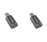 Kueohse 2X Carte Son USB Carte Son Externe USB vers Adaptateur Audio Stéréo 3,5 mm pour Win 7 8 Haut-Parleur Android Casque D'Ordinateur Portable Marron