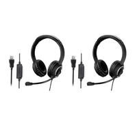 Kueohse 2X Casque USB Filaire Casque de Centre D'Appels avec Microphone Casque -Auriculaire à Suppression de Bruit de pour Ordinateur PC Portable