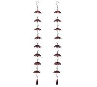 Kueohse 2X Chaînes de Pluie Chaîne de Pluie en Métal Parapluie Décoratif Chaîne de Pluie Décor de Cloche pour, Remplacement pour Les Descentes de Gouttières