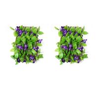 Kueohse 2X Clôture de Simulation de 40 cm Plantes Décoratives de Jardin Fleur Artificielle Clôture de Confidentialité de Jardin Rétractable Clôture Décorative