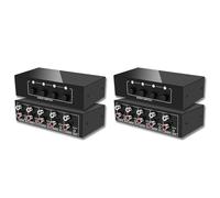 Kueohse 2X Commutateur Audio Stéréo Bidirectionnel 3,5 mm Auxiliaire + L/R 4 Entrées 1 Sortie A/B Sélecteur Audio Analogique