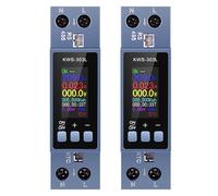 Kueohse 2X Compteur D'Énergie Numérique à LED, Voltmètre, Ampèremètre, Wattmètre, sur Rail DIN, AC 100-290 V, avec RS485, Compteur de Puissance KWh