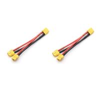 Kueohse 2X Connecteur de Batterie Parallèle, Câble 1 Mâle à 2 Femelles, Double Extension, Séparateur en Y, en Silicone 14 AWG pour Batterie RC
