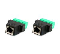 Kueohse 2X Connecteur RJ45 vers Borne à Vis 8 Broches Adaptateur D'Extension de Câble Ethernet Borne à Vis Réseau de Haute Qualité