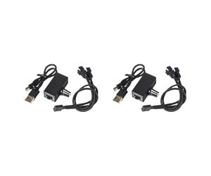 Kueohse 2X Contrôleur de Vitesse PWM 12 V 4 Broches PWM Régulateur de Ventilateur Alimentation USB Type-C Refroidisseur à Eau DIY avec Câble Adaptateur 1 à 2
