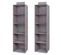 Kueohse 2X Garde-Robe Suspendu Sac de Rangement Intercalaire Tiroir Type Cintres Titulaire Organisateur Portable Suspendu (5 Couches)