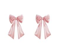 Kueohse 2X Grand Nœud Rose pour Décoration de Chambre, 101,6 X 61 Cm, de Satin, Décoration d'anniversaire, Décoration Murale Géante Rose Pastel à Suspendre