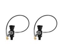 Kueohse 2X HPAT M18X1.5 Valve de Remplissage de Réservoir de Station de Remplissage à Double Jauge avec Tuyau de 50 Cm