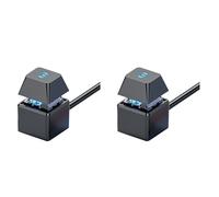 Kueohse 2X Interrupteur D'Ordinateur PC Carte Mère Démarrage Externe Lumière LED Bouton Marche/Arrêt Carré Câble D'Extension 2M Noir