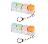 Kueohse 2X Jouet Fidget Clavier, Porte-Clés Fidget de 4 Couleurs, Jouet Fidget Silencieux pour Bibliothèque, Salle D'Étude