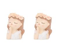 Kueohse 2X Kit de Pots de Petites Plantes Succulentes Féeriques avec Trou de Drainage, Pot de Cactus D'Intérieur de 4 Pouces, Vases de Fleurs Mignons Uniques, Décor D