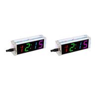 Kueohse 2X Kit D'Horloge à Monter Soi-Même, Tube Numérique, Horloge de Température, Affichage Coloré DS1302, Kit Électronique à Monter Soi-Même, Kit D'Assemblage de Sujet à Souder