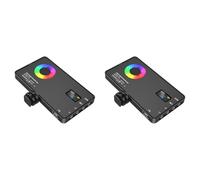 Kueohse 2X Lumière de Remplissage Vidéo LED RVB, Batterie 4000 MAh, Lumière Vidéo Rechargeable Utilisée pour la Photographie et la Vidéo en Direct