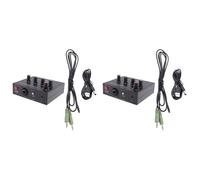 Kueohse 2X MIC-60 ÉGaliseur 3 Bandes Préampli Microphone Équilibré Préamplificateur de Microphone avec Câble CC et Câble 3,5 mm
