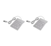 Kueohse 2X Mini USB Filaire Pavé Numérique Pavé Numérique 18 Touches Clavier Numérique pour Comptabilité Teller Ordinateur Portable Android Notebook Tablets PC (Blanc)
