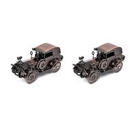 Kueohse 2X Modèle de Voiture Vintage Antique en Métal, Collection Artisanale, Véhicule de Collection pour Bar ou Décoration de Maison, Excellent Cadeau