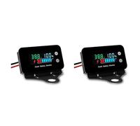 Kueohse 2X Moniteur de Batterie Étanche IPX7 avec Support 7-100 V, Voiture Moto Chariot de Golf Compteur de Batterie Alarme Sonore et Température