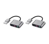 Kueohse 2X Nouvelle Carte Son Externe USB avec Prise Audio 3,5 Mm, Câble Adaptateur HiFi pour Microphone, Haut-Parleur, Casque, PC, Ordinateur Portable