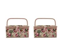 Kueohse 2X Panier à Couture Extra Large, Panier à Couture Vintage, pour Le Stockage des Aiguilles, du, du à Mesurer et d'autres Fournitures de Couture