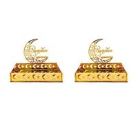 Kueohse 2X Plateau Alimentaire en Acrylique Eid Mubarak, Ramadan, Assiette à Fruits, Lune, Étoile, Château, Festival Musulman Islamique, Décoration, Cadeau, B