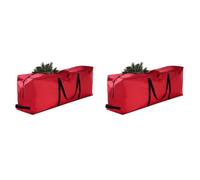 Kueohse 2X Sac de Sapin de Noël Tissu Oxford Sac de Rangement Pliable pour Décoration de Noël pour Les Ustensiles de Noël Rectangle Rouge