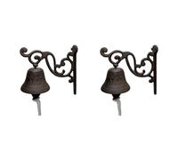 Kueohse 2X Sonnette Antique de Jardin Vintage, Grande Sonnette Murale en Métal Vintage en Fonte, Adaptée à la Décoration de Ferme,B