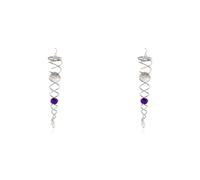 Kueohse 2X Stabilisateur de Fileur de Vent à Queue en Spirale de Boule D'Observation Violette, Spirale Décorative, Fileur de Vent en Spirale, Décoration de Jardin