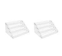 Kueohse 2X Support de CD en Acrylique Transparent à 4 Niveaux, Support de Rangement en Cascade pour CD, Support D'Affichage pour DVD/CD et Support de Rangement pour Disques Vinyles