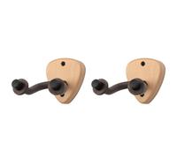 Kueohse 2X Support Mural pour Guitare avec Crochet, Base en Bois, Banjo Basse, Support de Manche pour Guitare Électrique Acoustique avec Fente pour Médiators, A