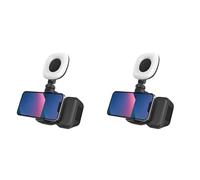 Kueohse 2X Téléphone Bluetooth Portable Sefile Stick Poignée Stabilisateur Vlog Selfie Fill Light Photographie Accessoires Noir avec Lumière