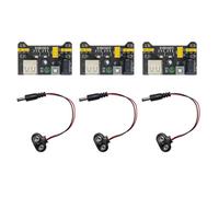 Kueohse 3 Ensembles de Module d'alimentation de Breadboard MB102 sans Soudure 3.3V 5V 9V avec Clip de Batterie Inclus, Prise Jack DC Mâle et Câbles d'alimentation.